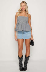 Aspen Black Gingham Halter Top Image