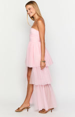 Avery Pink High-Low Maxi Dress Image