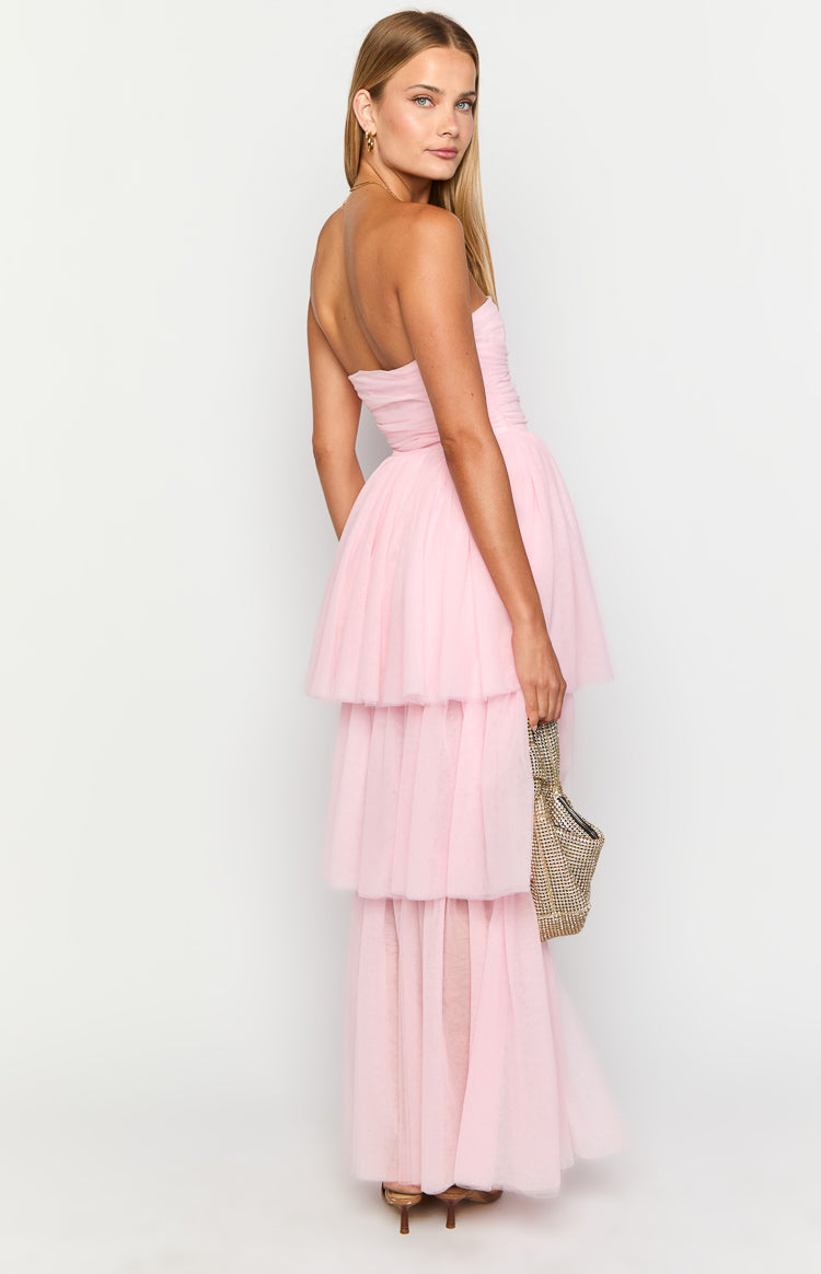 Avery Pink High-Low Maxi Dress Image
