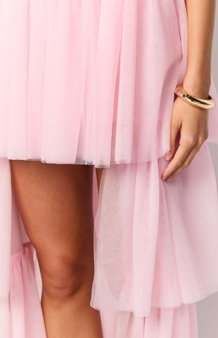 Avery Pink High-Low Maxi Dress Image