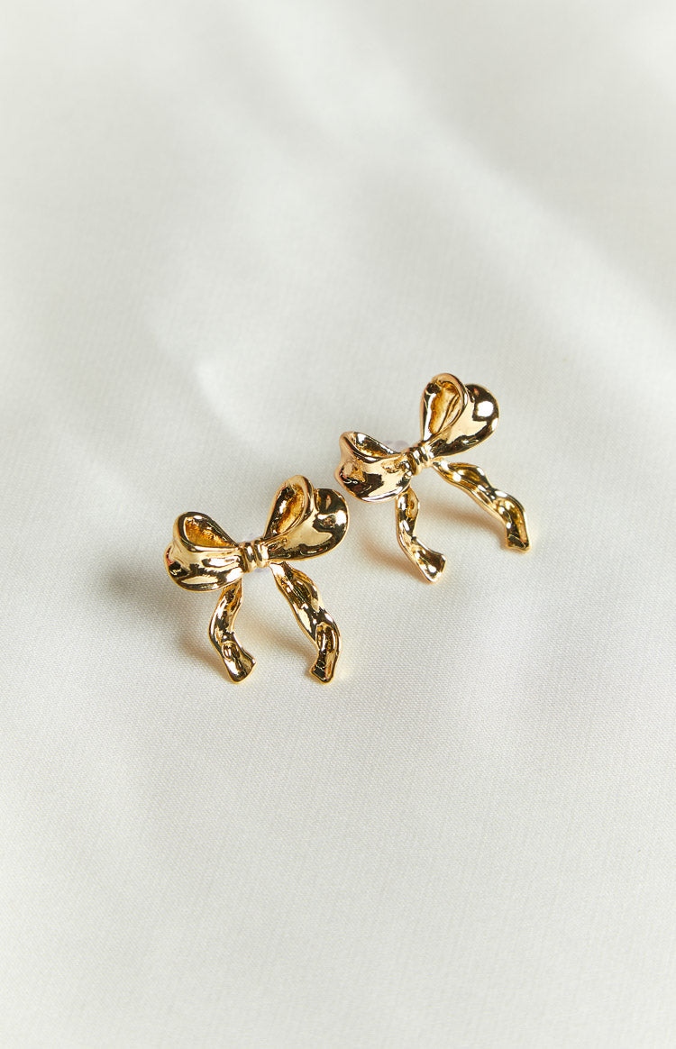 Calista Gold Bow Earrings Image