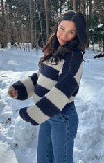 Cotton Candy Navy Stripe Knit Jumper Image