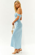 Ella Light Blue Off Shoulder Formal Dress Image