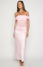 Jamilla Pink Off Shoulder Formal Maxi Dress Image