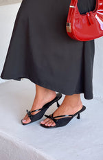 Therapy Lulu Black Microsuede Heels Image