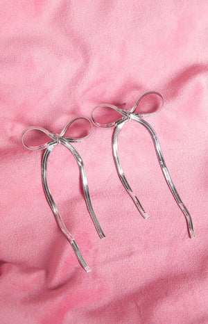 Zenith Silver Bow Earrings